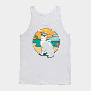 Sassy Cat on the Beach Tank Top